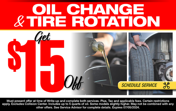 OIL CHANGE & TIRE ROTATION SPECIAL